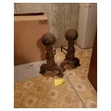 HUGE CANNONBALL ANDIRONS