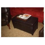 LEATHER STORAGE OTTOMAN