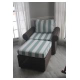 RESIN WICKER CHAIR + FOOT REST