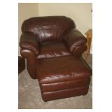 LA Z BOY LEATHER CHAIR + FOOT REST