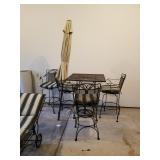 WROUGHT IRON BAR HEIGHT TABLE SET