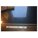 QUALITY LEATHER INSERT WITH GLASS TOP DESK  46 X 23 X 29  ~ $85