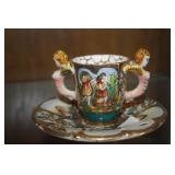 VERY ORNATE ~ MADE IN ITALY ~ EXPRESSO CUP OR SMALL TEA CUP N SAUCER $10  
