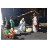 VINTAGE BLOW MOLDS NATIVITY SCENE