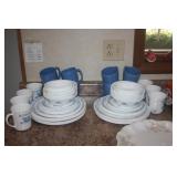 2 SETS OF CORELLE DINNERWARE ~ BLUE HEART PATTERN