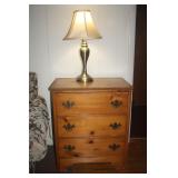 VINTAGE 3 DRAWER CHEST WITH SLIDE OUT SHELF