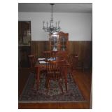 MAPLE DINING TABLE WITH SELF STORING LEAVES AND 6 CHAIRS