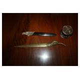 BEAUTIFUL VINTAGE LETTER OPENERS AND POST STAMP HOLDER