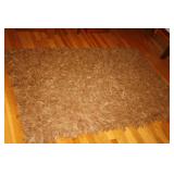 LEATHER SHAG AREA RUG