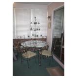 WROUGHT IRON / GLASS DINING TABLE