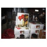 LOADS OF BOXES OF CANDLE HOLDERS USED FOR A WEDDING