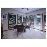 WICKER GLASS TOP TABLE SET