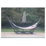 HUGE WOOD FRAME HAMMOCK ON WHEELS