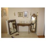 WALL MIRRORS AND SOFA TABLE