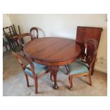 ENGLISH DINING TABLE WITH 4 CHAIRS AND 1 LEAF