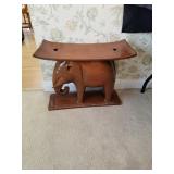 WOOD CARVED ELEPHANT BENCH