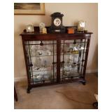 ENGLISH CURIO CABINET  CLAW N BALL FEET