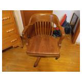 vintage oak wooden office chair