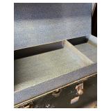 Vintage metal trunk with insert
