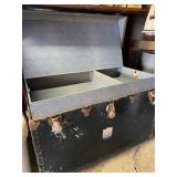 Vintage metal trunk with insert