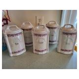 Vintage lusterware porcelain canister set 