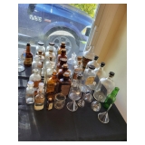 Vintage pharmaceutical bottles with stoppers & apothecary jars