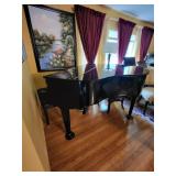 Wurlitzer Baby grand piano Ebony (black), matching bench