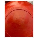 Vintage Ingrid dome plastic picnic basket set red with cups & plates