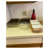 Dansk 1960 Denmark serving snack tray set teak & glass