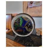 Rollin Karg signed Dichroic large Art glass sculpture 