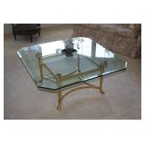 RAM HEAD GLASS TOP COFFEE TABLE