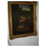ORIGINAL OIL PAINTING  MADONNA WITH CHILD