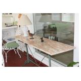 MARBLE TOP WITH IRON BAS FOYER TABLE