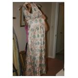 VINTAGE BROCADE HALTER GOWN