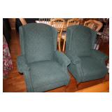 PAIR OF WING BACK RECLINERS