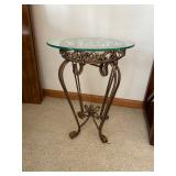 Glass top side table