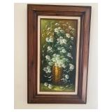 J. Marcus Framed Oil Painting of Beautiful Daisies