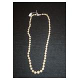 HAND TIED PEARL NECKLACE WITH sTERLING CLASP