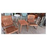 Set of Vintage Bunting basket weave bouncer garden chairs