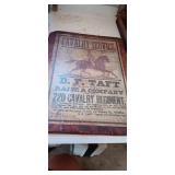 Vintage Civil War Union Cavalry DF Taft Recruitment poster 