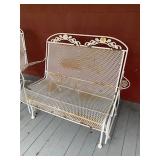 Vintage glider by Russell Woodard Salterini collection flower and leaves pattern Wrought Iron glider