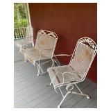 Vintage Meadowcraft Dogwood Wrought Iron High back coil spring chair