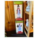 Cracker Barrel Light up Snowman and Santa