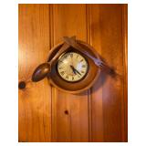 Vintage Lanshire Wooden Kitchen Wall Clock Bown spoon fork