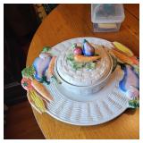 Vintage Fitz & Floyd Harvest Vegetable Basket Weave I quart Casserole Dish