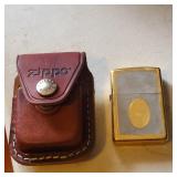 Zippo lighter and its accompanying leather pouch
