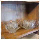Sugar & creamer heavy glass set