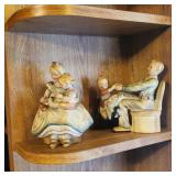 Vintage Shafford - Mother sitting in Chair & Child figurine & Daddy 7 Daughter makeshift horse ride