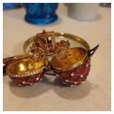 Red Enamel Egg, when latch opens it reveals a surprise of a carriage