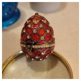 Red Enamel Egg, when latch opens it reveals a surprise of a carriage